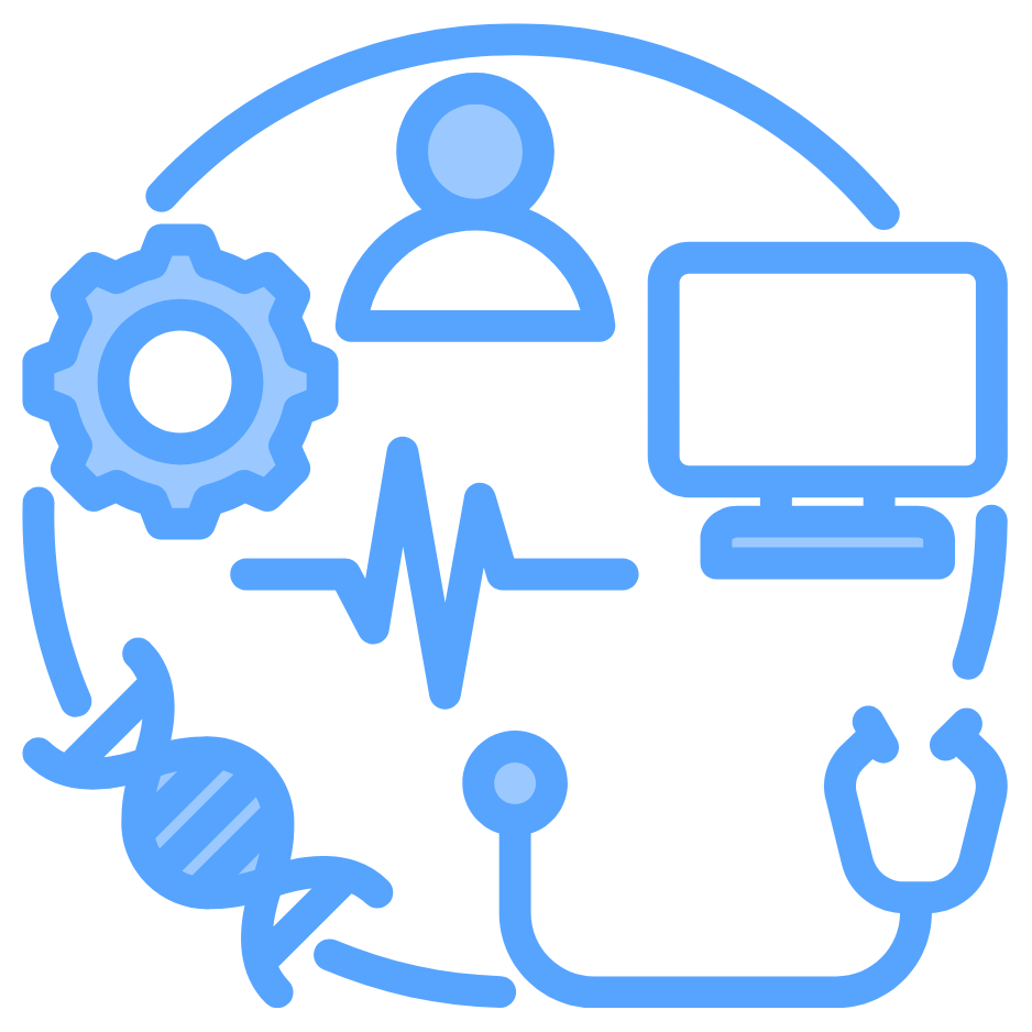 circle with icons of medical equipment