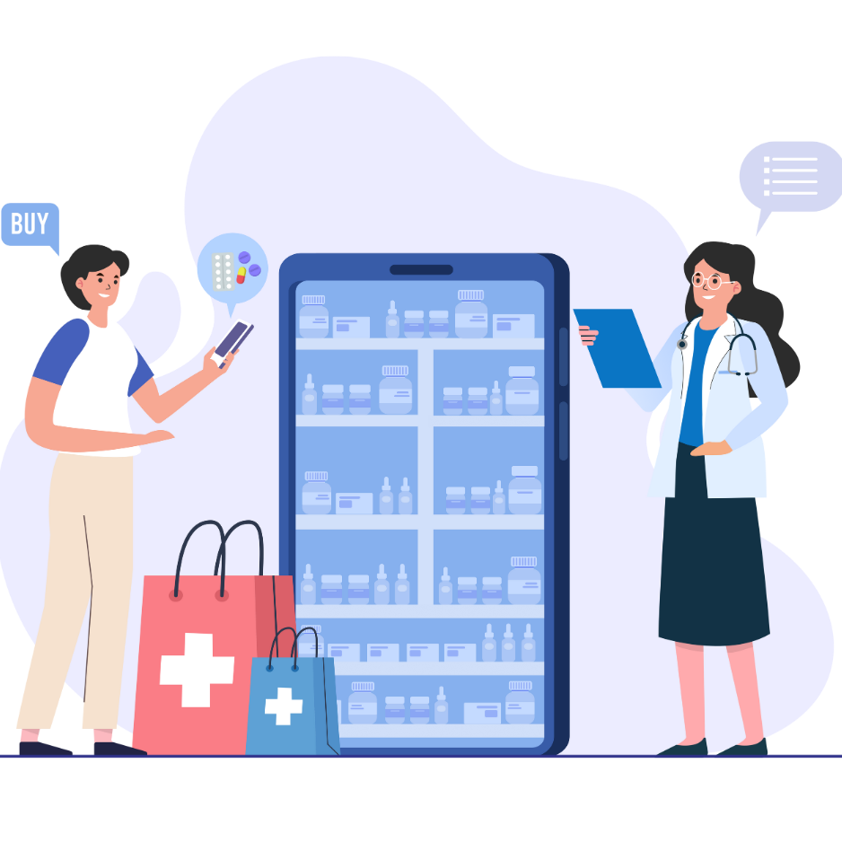 male and a female pharmacist organizing medicine bottles in a drugstore