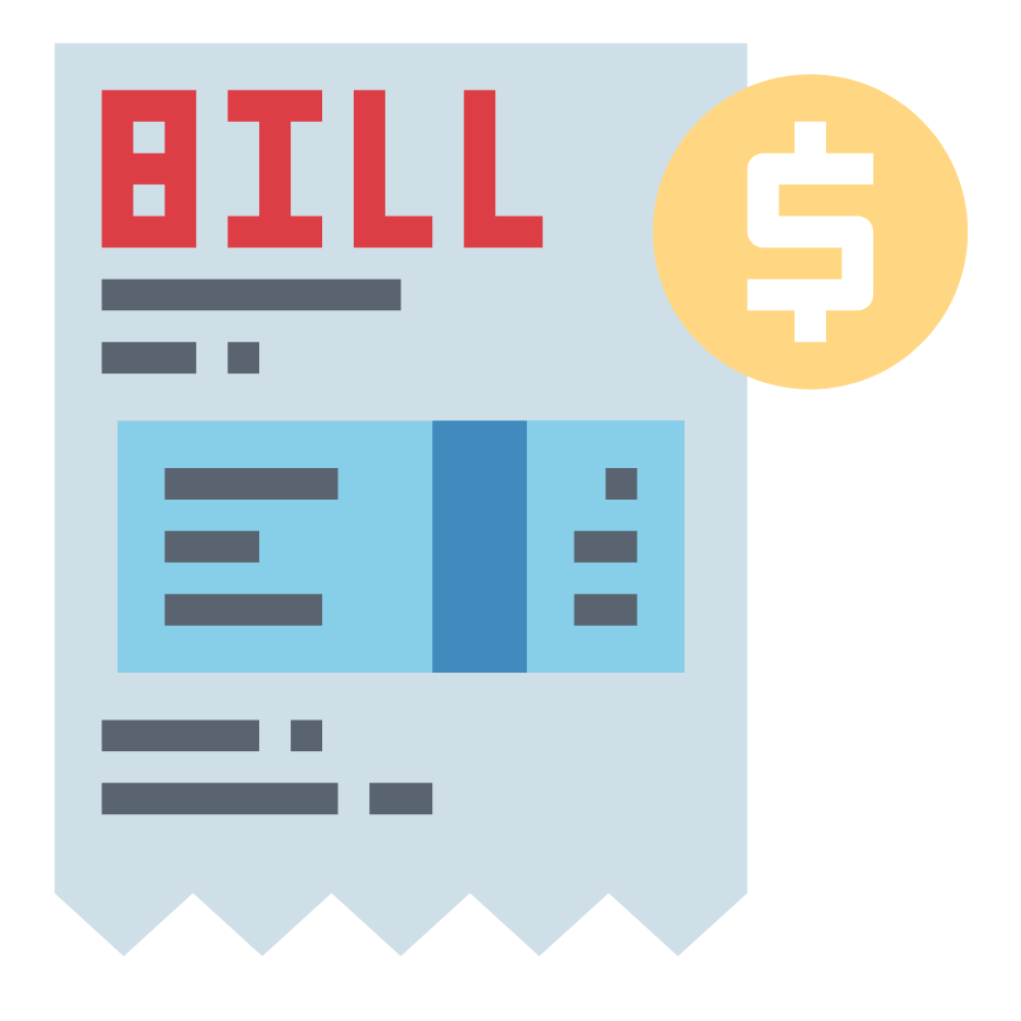 Dollar sign on a bill icon